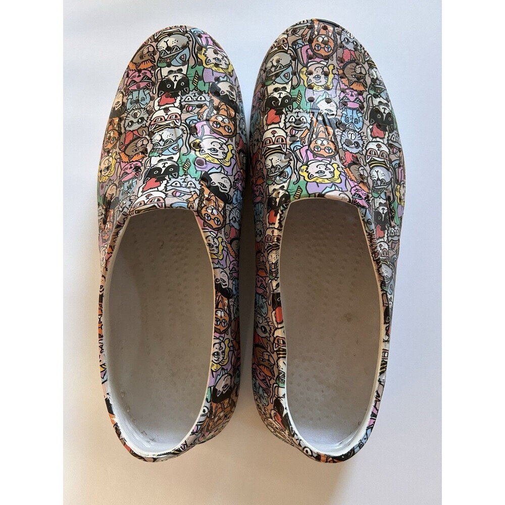Skechers BOBS Aquamenace Cat Print Shoes Women Sz 9 Slip On EVA Foam Rubber Flat - Picture 12 of 13